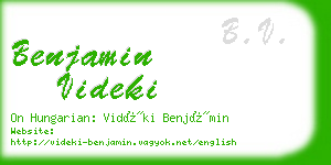 benjamin videki business card